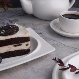 Блюдо прямоугольное 20,2*12,4 см h1,9 см с бортом Asymmetry белое фарфор NEW P.L. [6]