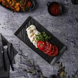 Блюдо прямоугольное 29,5*15 см h1,6 см с бортами Side Up2 Black Raw Stellar P.L. Proff Cuisine [1]