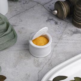 Соусник  40 мл d 4,8 см h3,3 см "Консервная банка" круглый белый фарфор P.L. Proff Cuisine [6]