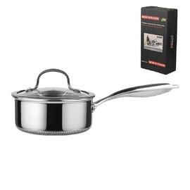 Сотейник 1,4 л с крышкой 16/13,5*13 см New Kitchen Honeycombs нерж. с антиприг. покр. ИНДУКЦИЯ