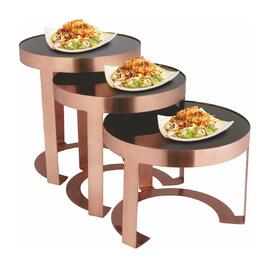 Подставка фуршетная стойка d 26 см h28 см круглая Copper металл + блюдо черное акрил P.L. Hotelware