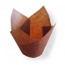 Форма-пергамент для маффинов "Тюльпан", 17,5*17,5 см, коричневая, 200 шт