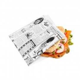Конвертик для еды "Газета", 16*16,5 см, жиростойкий пергамент 35 г/см2, 500 шт/уп, Garci