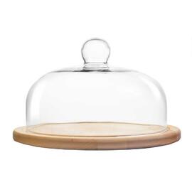 Блюдо для подачи d 31 см дерево со стекл. крышкой d 25,6 см h15 см P.L. Proff Cuisine