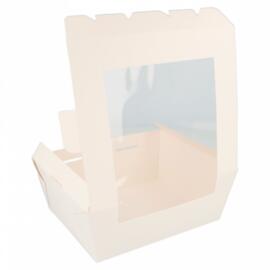 Контейнер с окном водонепроницаемый, 1350 мл, 15,2*12,1*6,5 см, белый, 50 шт/уп, картон,