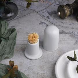 Стаканчик для зубочисток 4,5*6 см с крышкой белый фарфор P.L. Proff Cuisine [6]