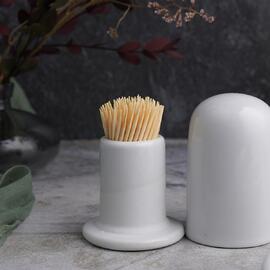 Стаканчик для зубочисток 4,5*6 см с крышкой белый фарфор P.L. Proff Cuisine [6]