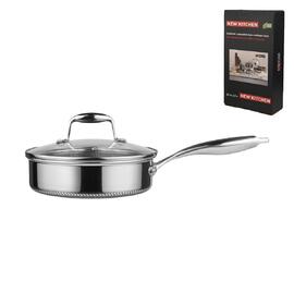 Сотейник 2,5 л с крышкой 22/19,5*14 см New Kitchen Honeycombs нерж. с антиприг. покр. ИНДУКЦИЯ
