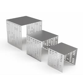 Подставка фуршетная стойка 25,5*25,5 см h25,5 см П квадрат перфорация нерж. P.L. Hotelware