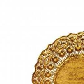 Салфетка ажурная золотая d 16,5 см, металлизированная целлюлоза, 100 шт, Garcia de Pou