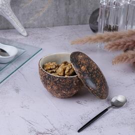 Емкость для подачи 260 мл с крышкой d 9,5/4,5 см h8,5 см Dark Brown Mushroom Frutti di Mare P.L. [1]