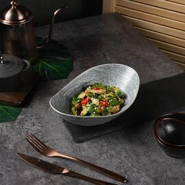 Салатник 400 мл 22,5*13 см h4,7 см глазурь Glossy Stone Untouched Taiga P.L. Proff Cuisine [1]