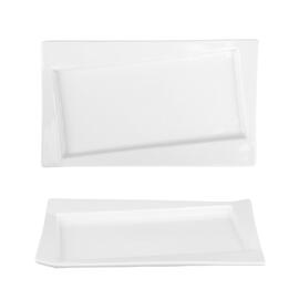 Блюдо прямоугольное 24,5*14,3 см h2,5 см со смещенным дном Asymmetry белое фарфор P.L. [4]