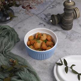 Салатник соусник для подачи 400 мл d 12 см h5,5 см круглый голубой Рамекин фарфор P.L. [6]