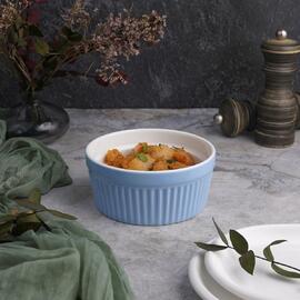 Салатник соусник для подачи 400 мл d 12 см h5,5 см круглый голубой Рамекин фарфор P.L. [6]