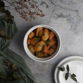 Салатник соусник для подачи 400 мл d 12 см h5,5 см круглый голубой Рамекин фарфор P.L. [6]