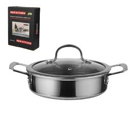 Кастрюля  4 л 26/23*15 см с крышкой New Kitchen Honeycombs нерж. с антиприг. покр. ИНДУКЦИЯ P.L.