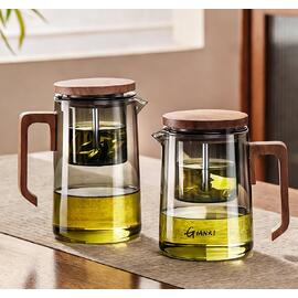 Чайник 600 мл с фильтром типод Гунфу серое стекло d 9,6 см h16 см пуш механизм слива термостекло Bar