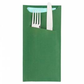 Конверт для столовых приборов+салфетка 22,5*11,2 см, зеленый, рифленый, 100 шт, Garcia d
