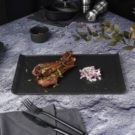 Блюдо прямоугольное 33,5*20,5 см h1,5 см с бортом Black Raw Stellar P.L. Proff Cuisine [1]
