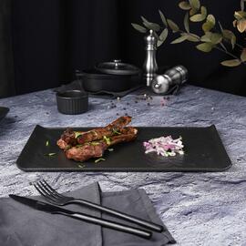 Блюдо прямоугольное 33,5*20,5 см h1,5 см с бортом Black Raw Stellar P.L. Proff Cuisine [1]