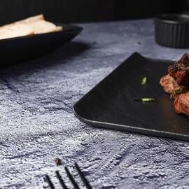 Блюдо прямоугольное 33,5*20,5 см h1,5 см с бортом Black Raw Stellar P.L. Proff Cuisine [1]