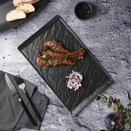 Блюдо прямоугольное 33,5*20,5 см h1,5 см с бортом Black Raw Stellar P.L. Proff Cuisine [1]