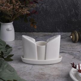 Набор для специй 3 предмета 12,5*6,7 см h9 см на подставке белый фарфор P.L. Proff Cuisine [1]