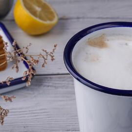 Чашка 450 мл без ручки d 9,3 cм h12,2 см Blue Rim эмалированая сталь SUNNEX [1]