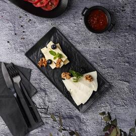 Блюдо прямоугольное 26*13 см h1,6 см с бортом Black Raw Stellar P.L. Proff Cuisine [4]
