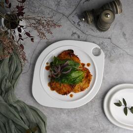 Тарелка 27,5*22,5 см овальная фуршетная с выемкой белая фарфор P.L. Proff Cuisine [6]