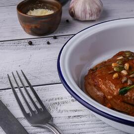 Салатник 1000 мл d 22 см h4,5 см Blue Rim эмалированая сталь SUNNEX [1]