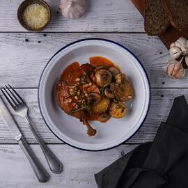 Салатник 1000 мл d 22 см h4,5 см Blue Rim эмалированая сталь SUNNEX [1]