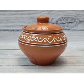 Горшочек 550 мл d 12,5/10,5 см h12 см с крышкой "Псковский" керамика ПГ [1]