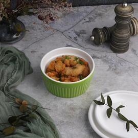 Салатник соусник для подачи 400 мл d 12 см h5,5 см круглый зеленый Рамекин фарфор P.L. [6]