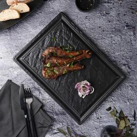 Блюдо прямоугольное 33*24 см h1,7 см для стейка Black Raw Stellar P.L. Proff Cuisine [1]