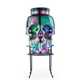 Банка емкость с краном 8 л "Череп Индиго" стекло на металл подставке Skull B'Guys P.L. Barbossa