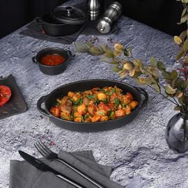 Блюдо овальное 22,5*15 см h4 см 500 мл с ручками Black Raw Stellar P.L. Proff Cuisine [1]