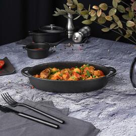 Блюдо овальное 22,5*15 см h4 см 500 мл с ручками Black Raw Stellar P.L. Proff Cuisine [1]
