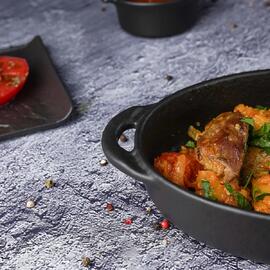 Блюдо овальное 22,5*15 см h4 см 500 мл с ручками Black Raw Stellar P.L. Proff Cuisine [1]