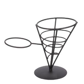 Корзинка для подачи Конус 12*16,4 см с подставкой для соусника черная металл P.L. Proff Cuisine