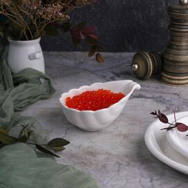 Соусник  80 мл 10,1*7,9 см h4,1 см "Ракушка" овальный белый фарфор Seashell White NEW P.L. [12]