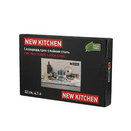 Сковорода 32/24 см h6 см New Kitchen Honeycombs нерж. с антиприг. покр. ИНДУКЦИЯ P.L.