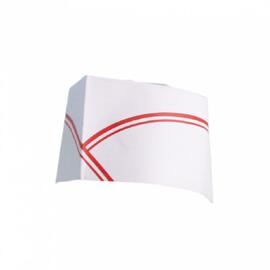 Пилотка поварская бумажная одноразовая белая с красной полосой 28 см, 100 шт/уп, Garcia