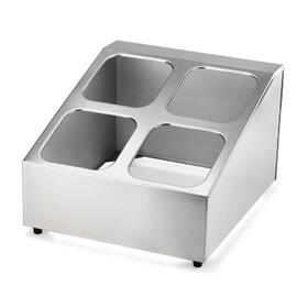 Подставка стойка нерж. для гастроемкостей из пластика 1/6 h100 мм 4 отделения 33,6*40,3*20 см P.L.