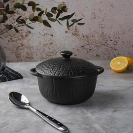 Бульонница 500 мл d 14 см h7 см с крышкой Black Raw Wood P.L. Proff Cuisine [6]