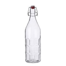 Бутылка 1 л стекло с крышкой прозрачная d 9 см h32 см бугельный замок P.L.