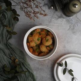 Салатник соусник для подачи 400 мл d 12 см h5,5 см круглый оранжевый Рамекин фарфор P.L. [6]