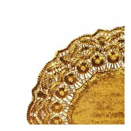 Салфетка ажурная золотая d 24 см, металлизированная целлюлоза, 100 шт, Garcia de Pou
