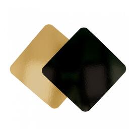 Подложка кондитерская двусторонняя 20*20 см, золотая/черная, картон, 50 шт